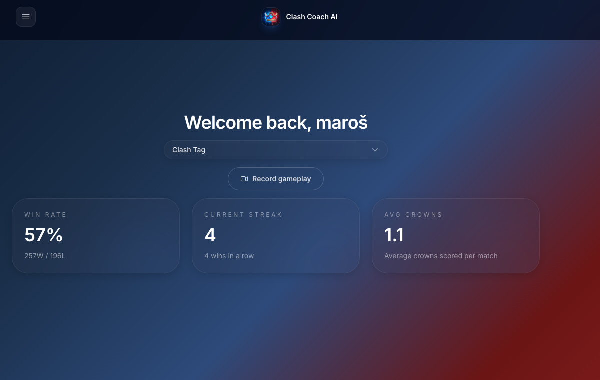 Usage and plans view from the live Clash Coach Ai app
